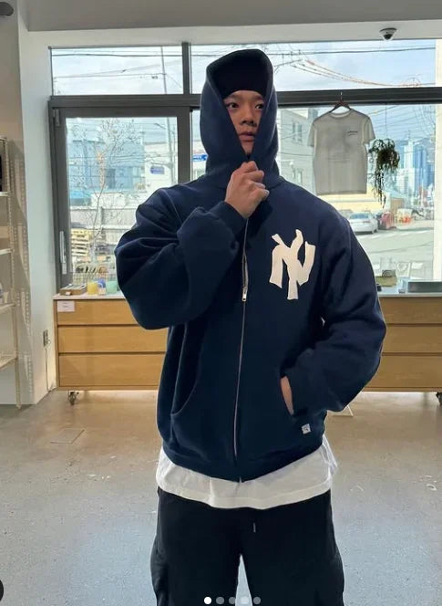 Y2K Harajuku Fashion Letter Pattern Printed Hooded Sweatshirt Hip Hood Casual Loose Men and Women Oversized Zipper Sweatshirt