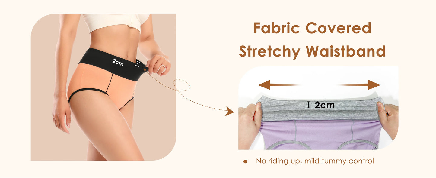 POKARLA Women High Waist Cotton Underwear Comfortable Postpartum C Section Panties Breathable Tummy Control Underpants Plus Size