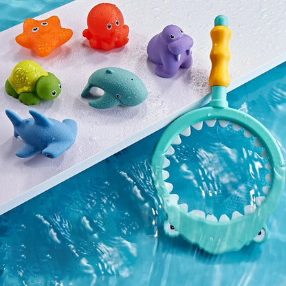 Fishing Toys Network Bag Pick up Octopu Starfish Change Color Kid Toy Swimming Summer Play Water Bath Doll Water Spray Bath toys