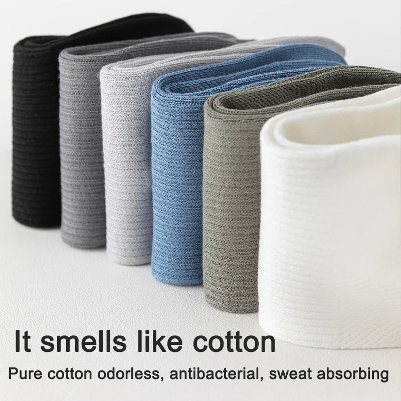 High Quality 6Pairs Men Socks Short Combed Cotton Mesh Breathable Odor proof and antibacterial Spring Summer for Male sock New