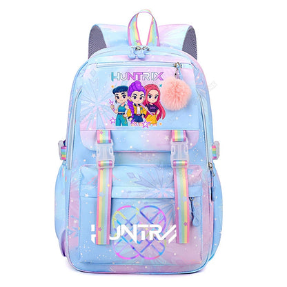 Kids Backpack - High Capacity Cartoon Anime School Bag for Girls | Breathable, Wear Resistant