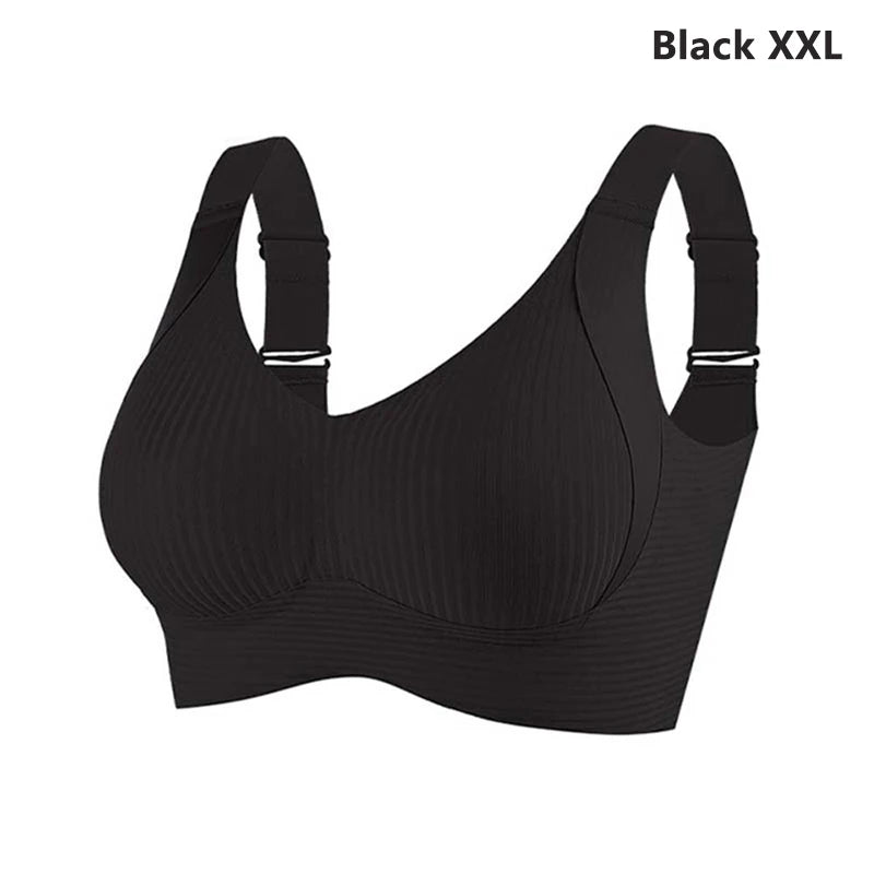 2025 Women's Seamless Underwear Thin Style Plus Size Removable Bra Anti-Sagging Wire-Free