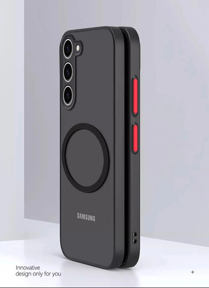 S26 S25 Ultra Plus Case Armor Matte Magnetic For Samsung Galaxy S26 S25 S24 S23 Ultra Plus Cases Frosted Wireless Charge Cover