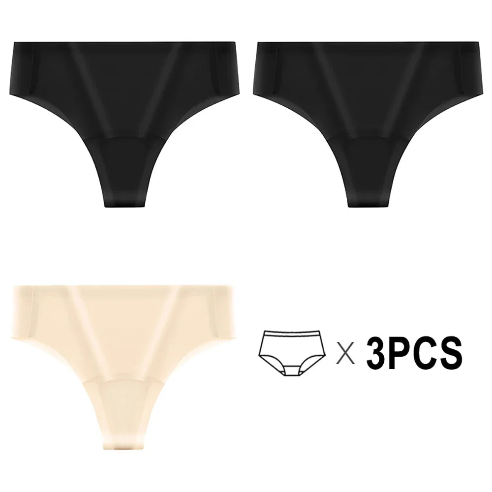 3PCS Seamless Camel Toe Prevention Panties - Invisible No Show Underwear for Yoga, Gym & Leggings (Women's Workout Underwear)
