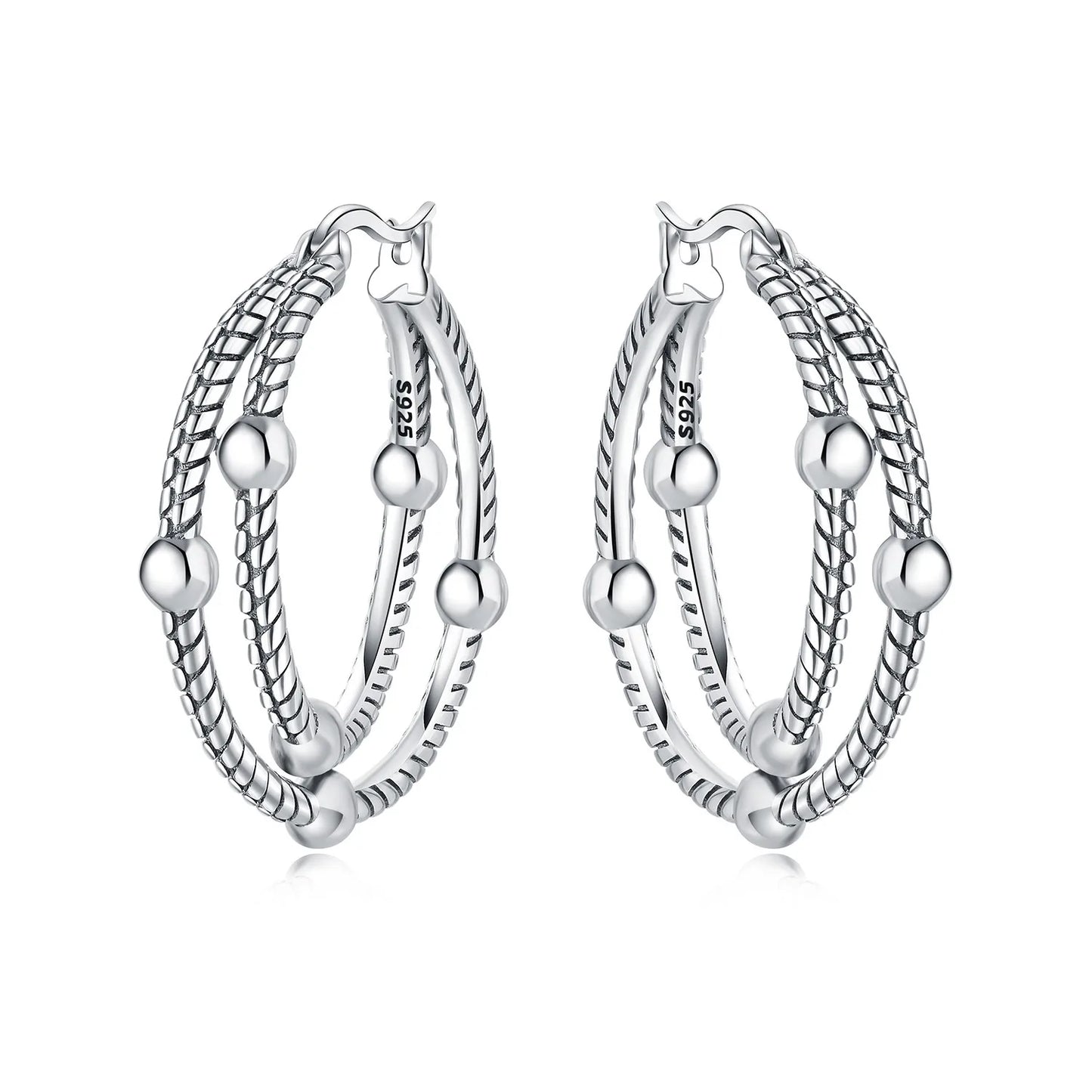 Orstarry S925 Sterling Silver Square Chain With Stone Inlaid Earrings Hoop Earrings For Women Jewelry Original Party Trendy Gift