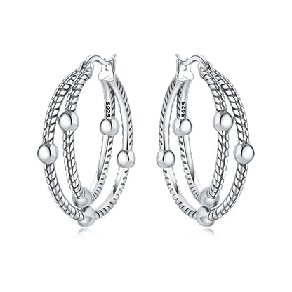 Orstarry S925 Sterling Silver Square Chain With Stone Inlaid Earrings Hoop Earrings For Women Jewelry Original Party Trendy Gift