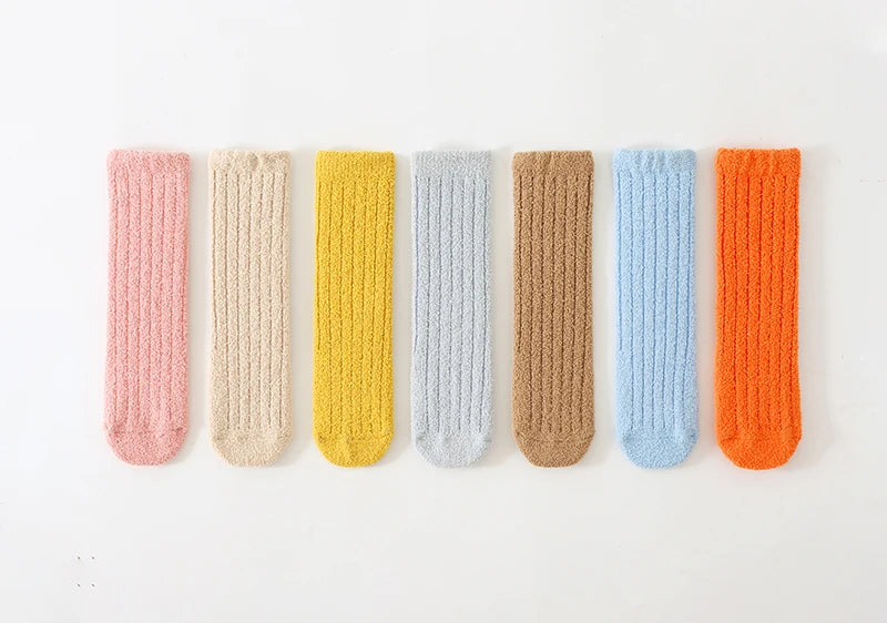Kids Socks Thick Cold Winter Socks Super Warm Baby Snow Socks Christmas Gifts Coral Fleece Silicone Non-slip Floor Socks