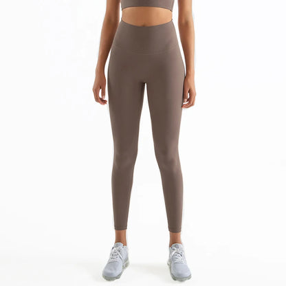 SOISOU Nylon Yoga Pants Gym Leggings Women Girl Fitness Soft Tights High Waist Elastic Breathable No T Line Sports Pants