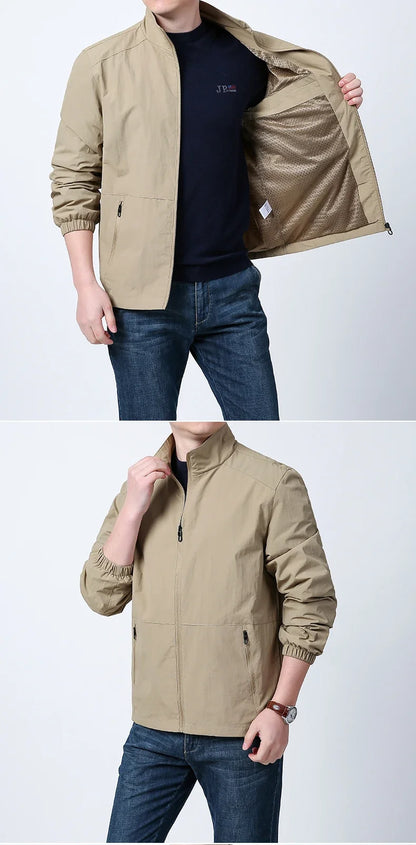 Men's Lightweight Packable Windbreaker Jacket 100% Polyamide Nylon Breathable Outdoor Sports Sun Protection Coat 2026