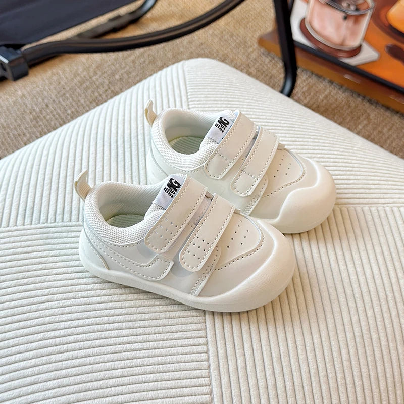 Kids Learning Shoes - Soft Sole Toddler Walking Shoes With Hook & Loop Closure