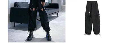 Women Y2K Streetwear Cargo Pants Vintage Fashion High Waist Baggy Trousers Female Loose Sweatpants Wide Leg Joggers Trousers