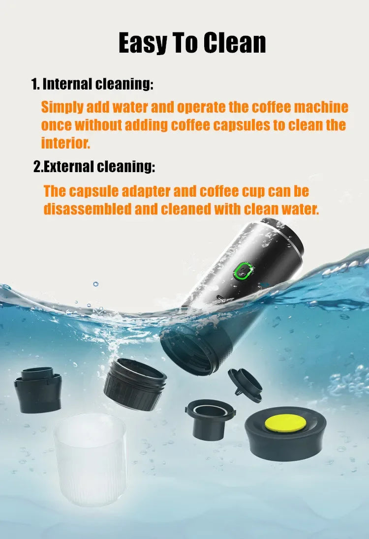 Portable 3-in-1 Wireless Espresso Coffee Maker for Car  Home - ZOOMNSTORE