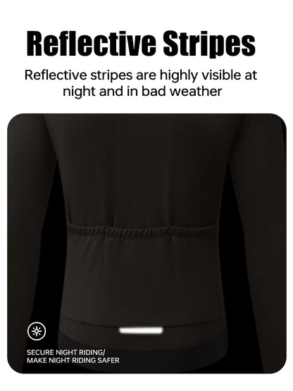 Winter Cycling Jersey - Men's Fleece Bike Jacket With Full Zipper & Pockets