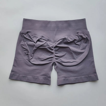 Women Gym Shorts - High Waisted Seamless Workout Shorts With Scrunch Butt Design