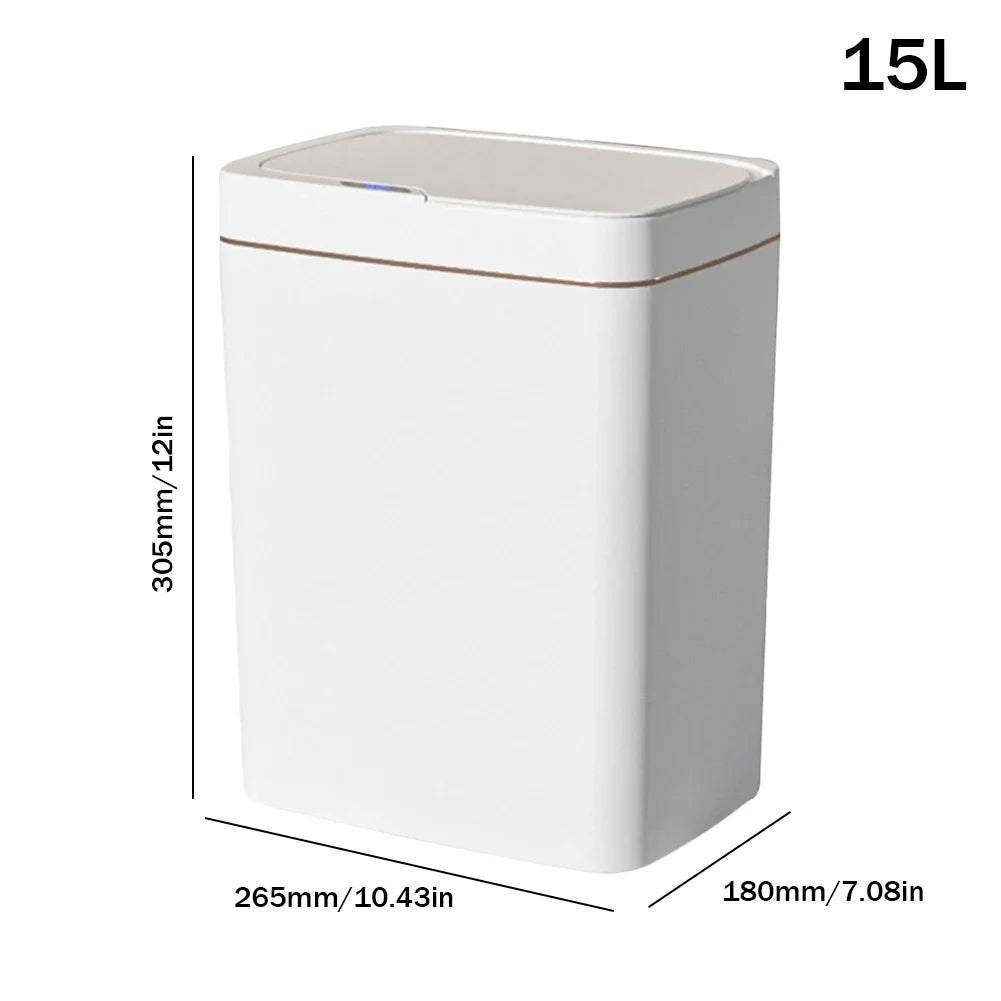 Smart Sensor Touchless Trash Can - Waterproof Electric Garbage Bin for Kitchen  Bathroom