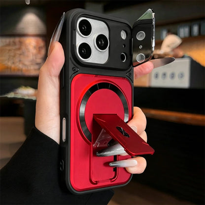 Fold Stand Magnetic Armor Case for iPhone 17 Air 16 15 14 Plus 13 12 11 Pro Max For Magsafe Camera Holder Lens Protection Cover