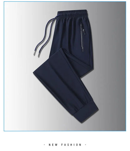 Running Pants Jogging Casual Summer Thin Elastic Sweatpants Quick Dry Ice Silk Straight Pants Sports Gym Breathable Men Trousers