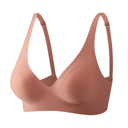 Wireless Push Up Bra - Seamless Jelly Bra With Wire Free Support & Adjustable Straps