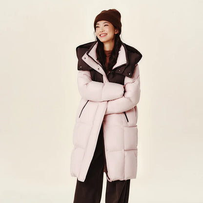 Semir Down Jacket Women Long Length Waterproof Oil-proof Stain-proof 2026 New Winter Detachable Hooded Winter Clothing Coats