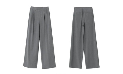 Amii Minimalism Women' S Pants 2026 Spring New Versatile Pleated Loose Wide-leg Pants Solid Color Casual Basic Trousers 12641076