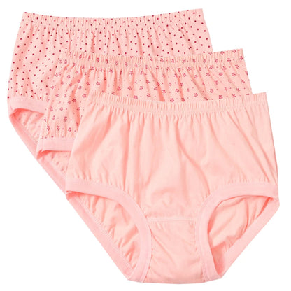 3pcs Pure Cotton Women Panties Large Size High Waist Underwear Briefs Mother Breathable Comfort Panty Plus Size Female Lingeries