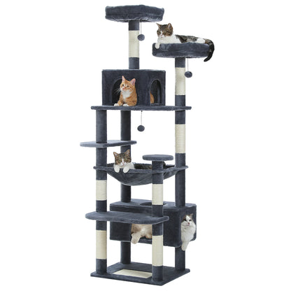 Large Cat Tree - Multi Level Indoor Cat Tower With Sisal Covered Posts & Spacious Condo