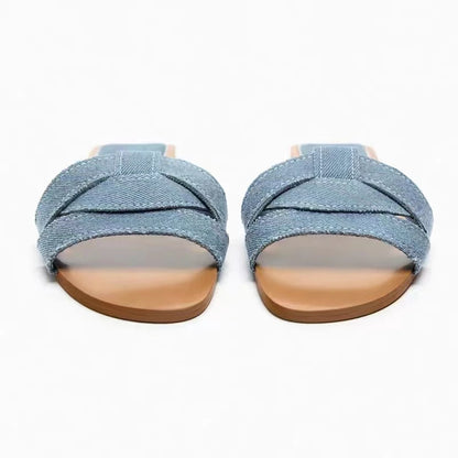 Summer Women Slippers Fashion Outdoor Casual Breathable Flat T-shape Soft Comfortable Heels Shoes Open Toe Sandals Slides Women