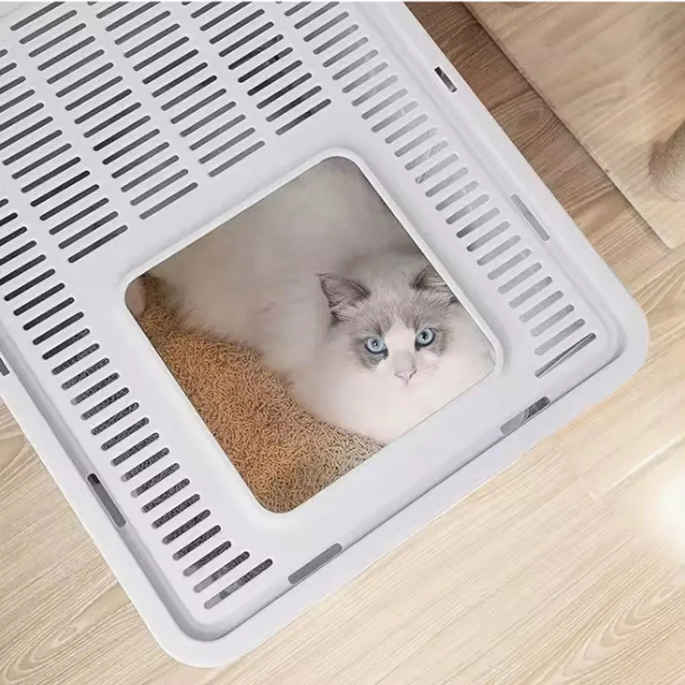 Foldable Cat Litter Box - Drawer Design with Scooper for Easy Cleanup - ZOOMNSTORE
