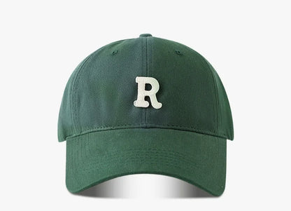2025 Large Head Circumference Baseball Cap Men's /Women's Dome Hat Soft Top Cap 60/65cm Sun Protection  Letter R Hat Adult Caps