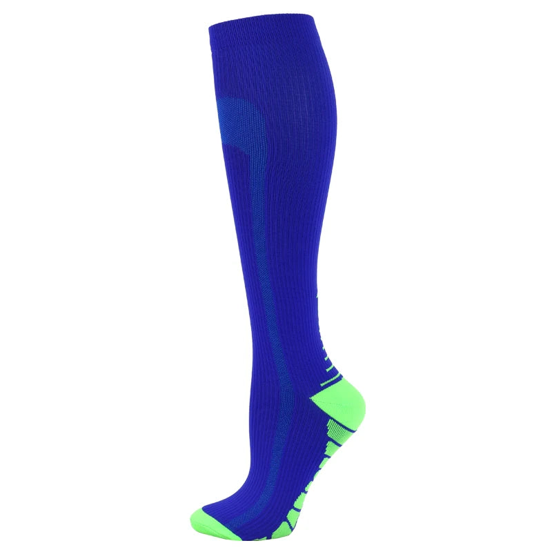Compression Socks For Running & Sport - 20-30 mmHg Knee High Black Anti Fatigue