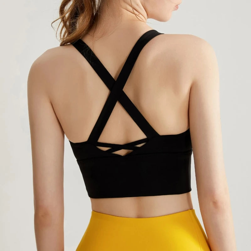 Seamless Sports Bra - Breathable Push Up Running Fitness Crop Top With Rear Buckle