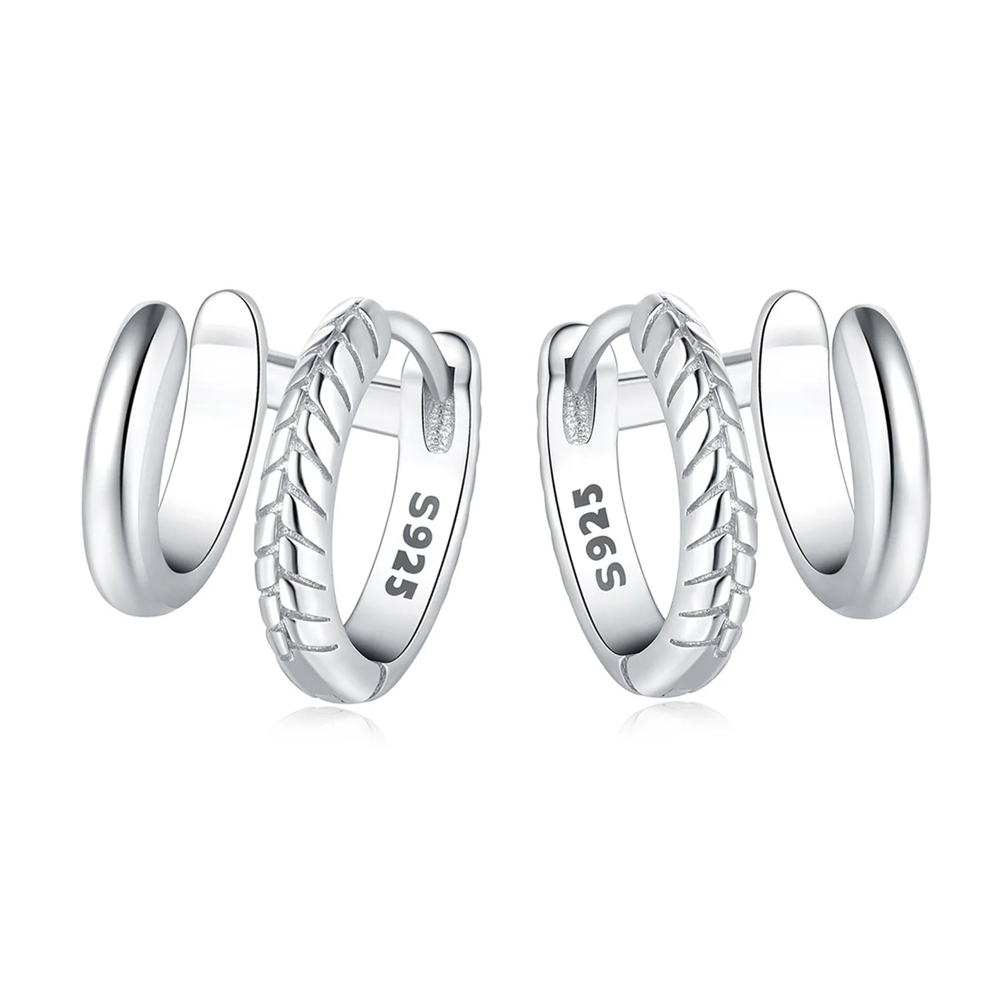 Orstarry S925 Sterling Silver Square Chain With Stone Inlaid Earrings Hoop Earrings For Women Jewelry Original Party Trendy Gift