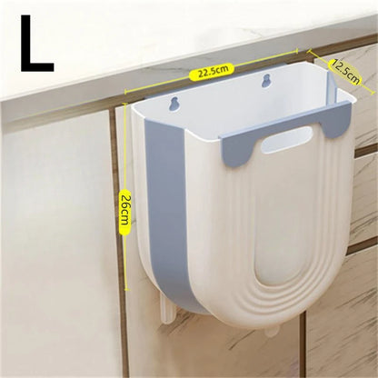 Wall-Mounted Folding Trash Can - Kitchen  Bathroom Space Saver