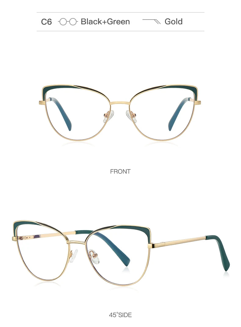 Photochromic Prescription Glasses Women Cat Eye Butterfly Frame Progressive Eyewear