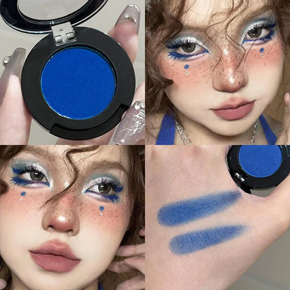 Punk Smoky Red Black Eye Shadow Palette Waterproof Gothic Matte Blue Eyeshadow Tray Women Halloween Eye Pigments Makeup Palette