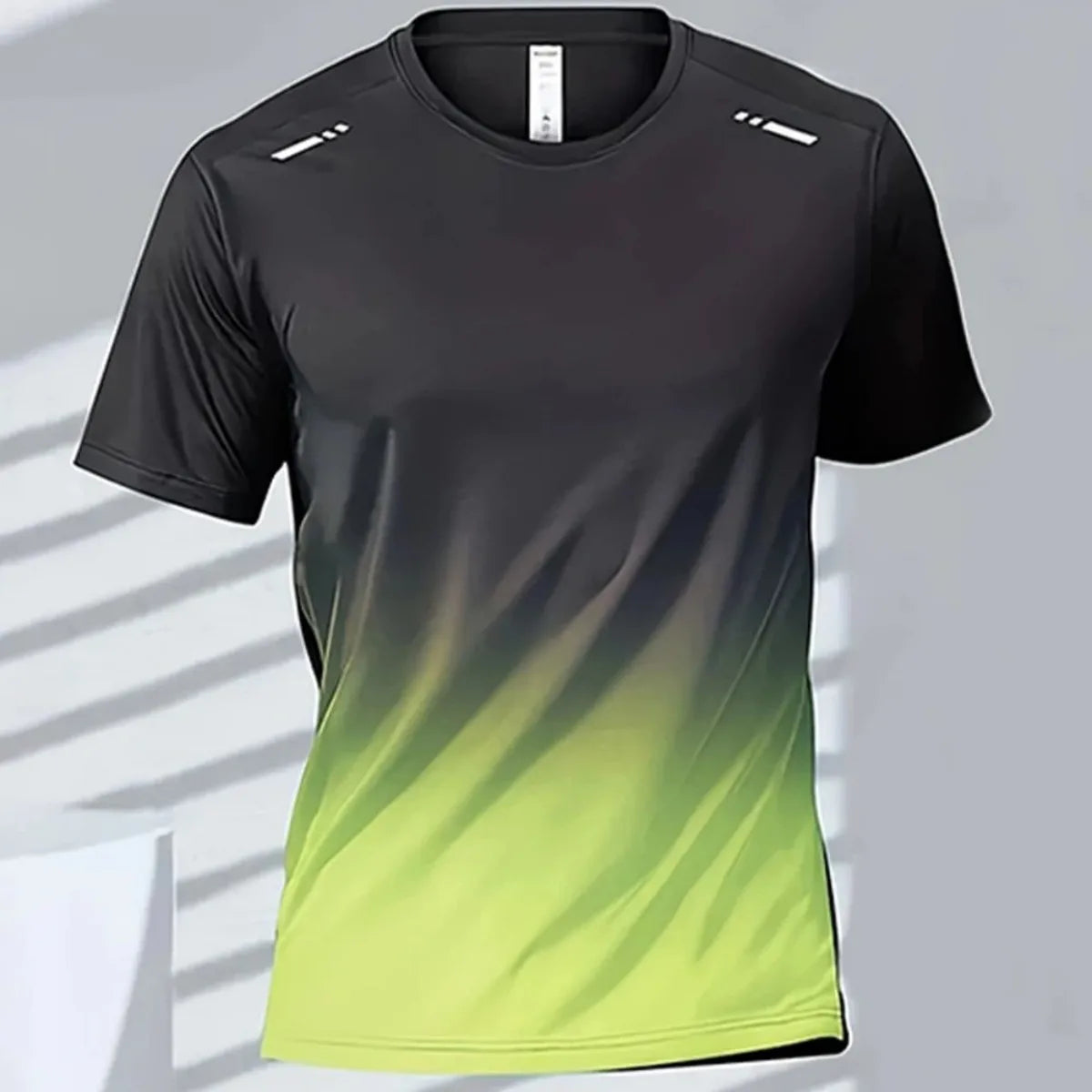 Men's Gradient Print T-Shirt – Breathable Quick-Dry Round-Neck Top