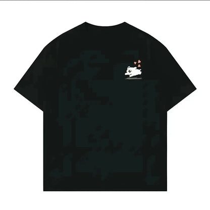 Japanese Style Pokemon King Carp Magikarp Sushi Sashimi Short Sleeved Pure Cotton T-shirt Loose Men's and Women's Summer Tops