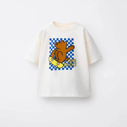 Printed Cartoon T-shirt For Kids Clothing Summer Costume Simple Fashion Baby Girl And Boy Short Sleeve Tees Tops Children Tshirt