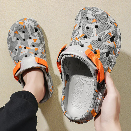 Men's Camo Clogs - Comfortable Garden Shoes With Buckle Strap | Big Size Sandals - ZOOMNSTORE