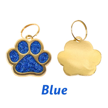 Glitter Claw Custom Text Dog Tag Personalized Name Pets Tag Laser Engraving Number Golden Collar Pendant Customized Cat ID Tag