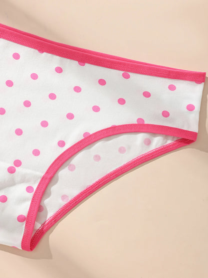 6Pcs/Set Women Panties Fashon Dot Underwear Low Waist Briefs Girls Panty Sexy Ladies Underpants Soft Female Lingerie Size S-XL