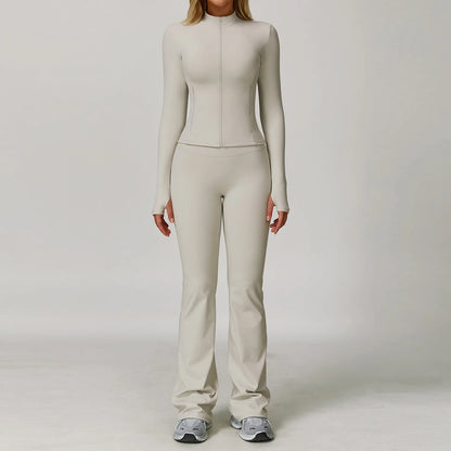 Women Yoga Sports Set - Running Fitness Outfit with Super Elastic, Breathable Gym Tracksuit