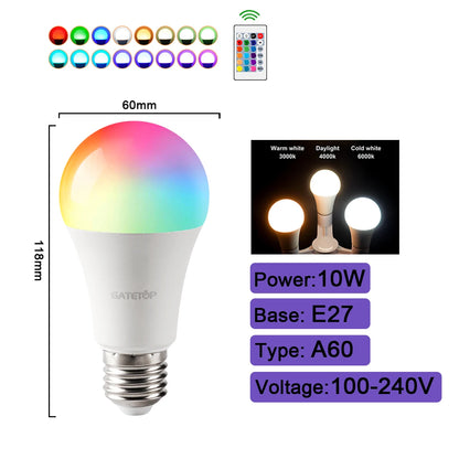 RGBW LED Bulb - Color Changing Smart Light With Remote Control | E27 Spotlight