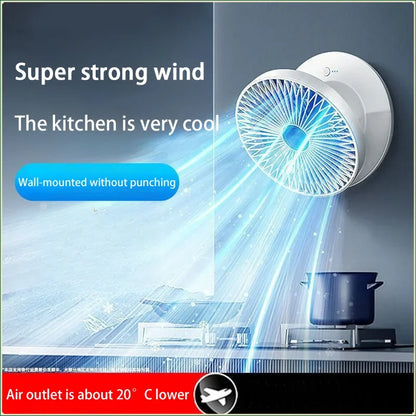 5000mAh 3IN1 Rechargeable Multifunctional Portable Fan Wall Mounted Fan 90° Folding Fan 4 Gears With Warm Night Light New 2025