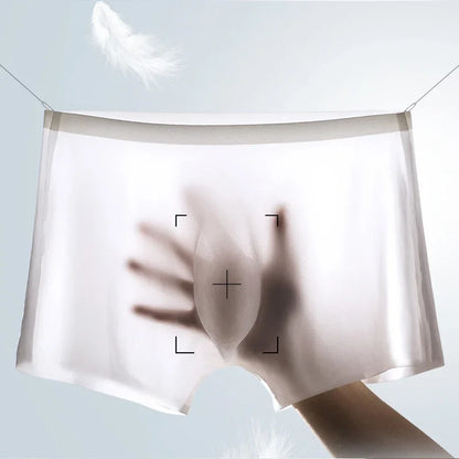 Mens Ice Silk Boxers - 10 Pcs Ultra-Thin Seamless Breathable Underwear