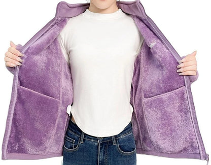 Woman Thickened Zipper Lamb Velvet Sweatshirt Casual Cardigan Embroidery Warm Stand-up Collar Loose Jacket Windproof Sweatshirt