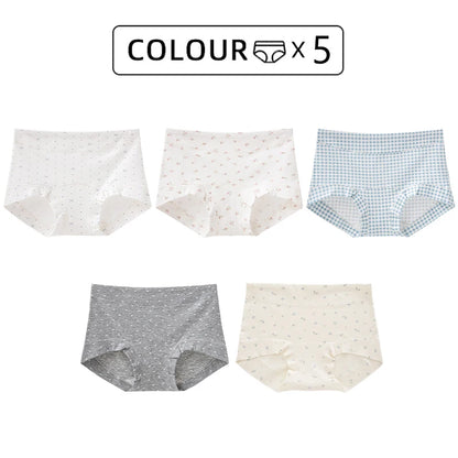 FallSweet 5/10PCS Plus Size Cotton Panties Seamless Women Mid-Rise Underwear Soft Breathable Underpants Briefs Female Lingerie