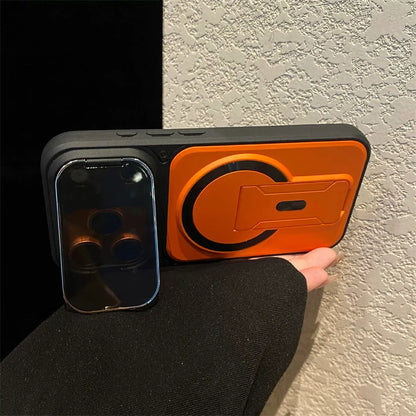 Fold Stand Magnetic Armor Case for iPhone 17 Air 16 15 14 Plus 13 12 11 Pro Max For Magsafe Camera Holder Lens Protection Cover