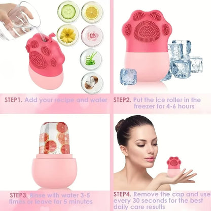 Silicone Ice Face Roller Facial Cube Roller Trays Beauty Lifting Massage Ball Contouring Treatment Reduce Acne Skin Care Tool