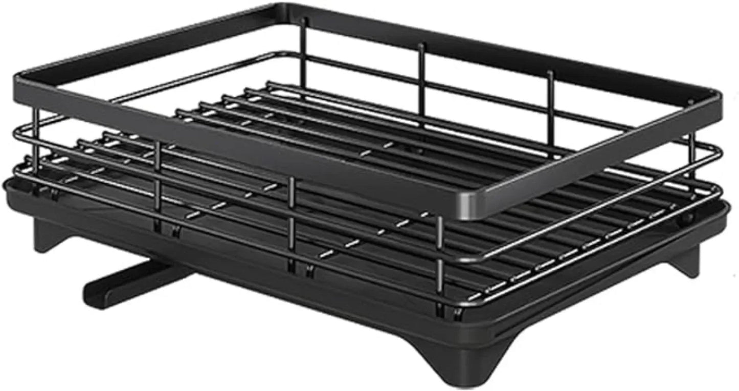 Stainless Steel Dish Rack – Kitchen Drying Rack With Cutlery Holder & Drainboard Organizer